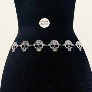 Silver Skull Chain Belt